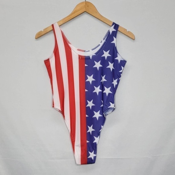 UGET American Flag Graphic Design Print One Piece - Picture 9 of 10